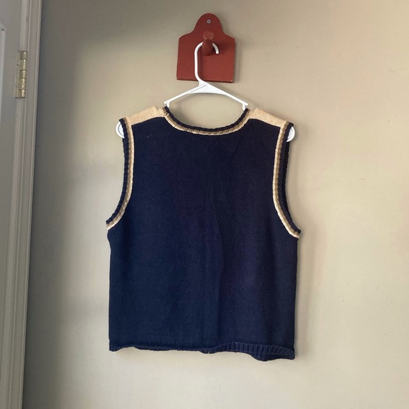 Vintage Erika & Co Nordic Fair Isle Zip Up Sweater Vest L - Picture 4 of 5